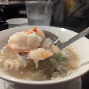Lobster tail from seafood soup