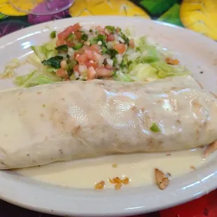Wet Burrito with chicken...Lunch size