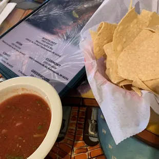 Comp salsa and chips.