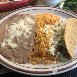 Lunch Taco with Rice &amp; Beans