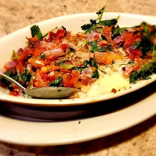 a bowl of food on a table