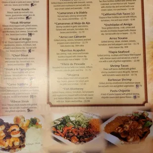 a menu for a restaurant
