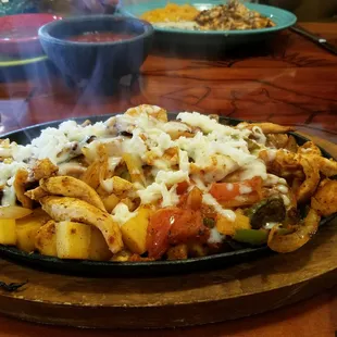 Fajitas Hawaiianas. But they neglected to add shrimp and I omitted the ham.