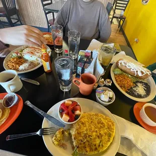 a table full of food