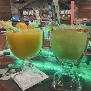 Frozen mango &amp; spicy cucumber margaritas