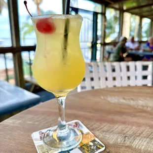Tow Boat (Malibu, Vanilla Vodka, Pineapple, Sugar Rim)
