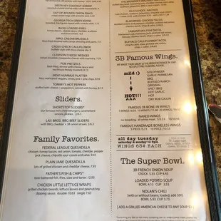 the menu