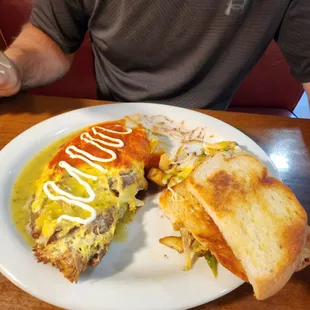 3 Brothers onelet, fried potatoes &amp; toast.