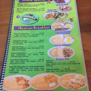 Pics of the menu