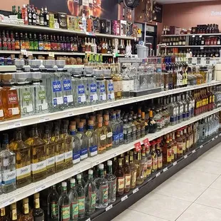 shelves of alcohol