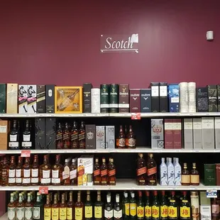 shelves of various types of food