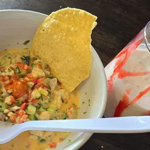 ceviche and banana shake. yuummmmm
