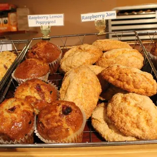 a variety of muffins