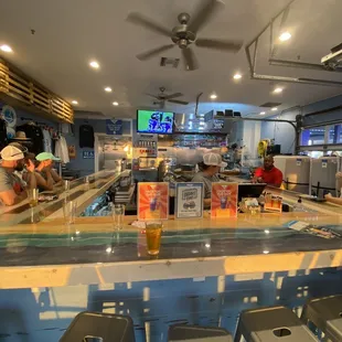 the bar area of a restaurant