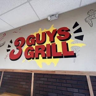 a mural on the wall of a restaurant