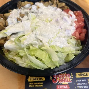 Chicken Bowl with Spicy Sauce ($10.99) It IS a large bowl!
