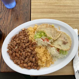 Gorditas with Pinto Beans and Rice