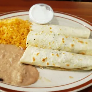 The $8 mix and match mini burrito dinner