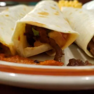 L to R al pastor, steak and barbacoa