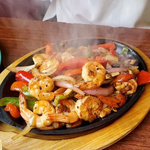 Shrimp fajitas