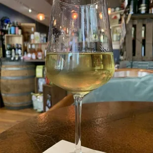 Relaxing with a Chardonnay.