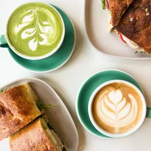 Matcha Latte, Chai Latte, Lil Figgy Sandwich, Market Sandwich