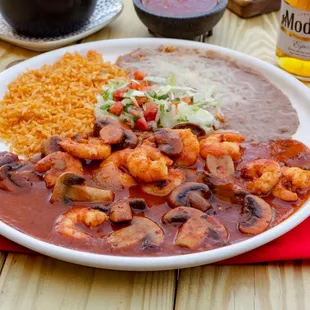 a plate of mexican food