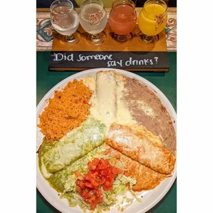 Enchiladas Divorciadas with Margarita Flight