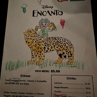 Kid&apos;s menu