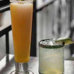 two drinks on a table