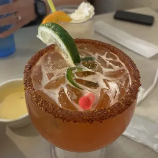 Strawberry jalapeño margarita