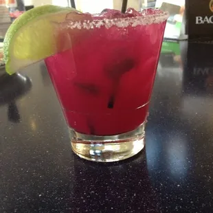 Jesus&apos; Jalapeno Prickly Pear Margarita. Not on menu, so ask!