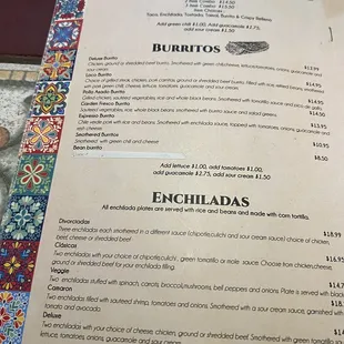 menu