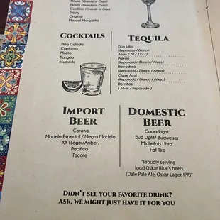 menu