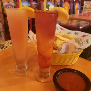 two drinks on a table