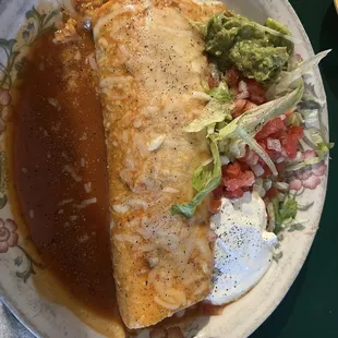 Al  pastor smothered burrito