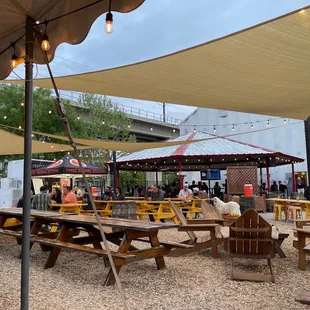 a man sitting at a picnic table