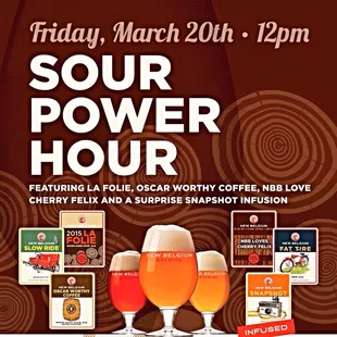 a flyer for a sour power hour