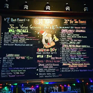 the menu of the restaurant