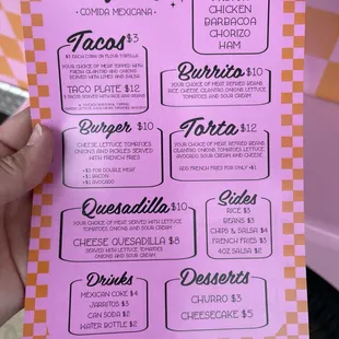 menu