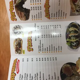 menu, burritos and wraps