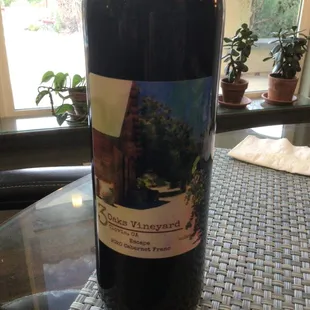 One of the bottles we escaped with.