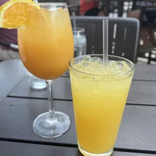 two drinks on a table