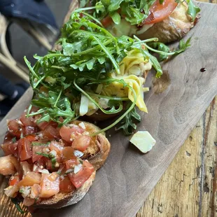 Bruschetta (left to right- balsamic, artichoke, prosciutto)