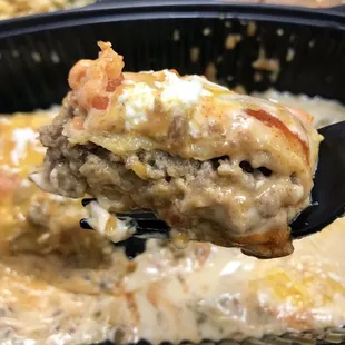 Inside beef enchilada