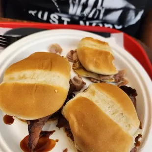 Pork slider  Brisket slider