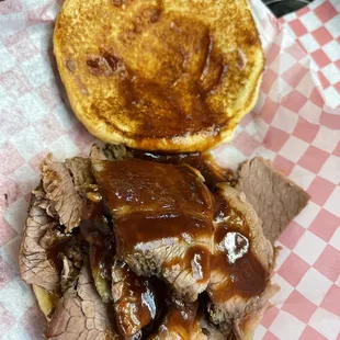 Beef Large Smoked BBQ sandwich