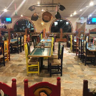 This upgrade on the floor looks really nice and the restaurant looks great ! New floor and tv&apos;s , definitely looks modern.