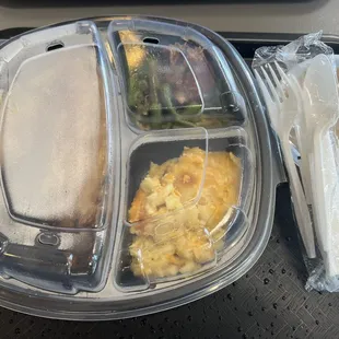 a meal in a plastic container