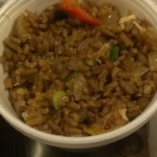 Dirty rice...not bad with a few dashes of Crystals! (Hot sauce for those out of the know)